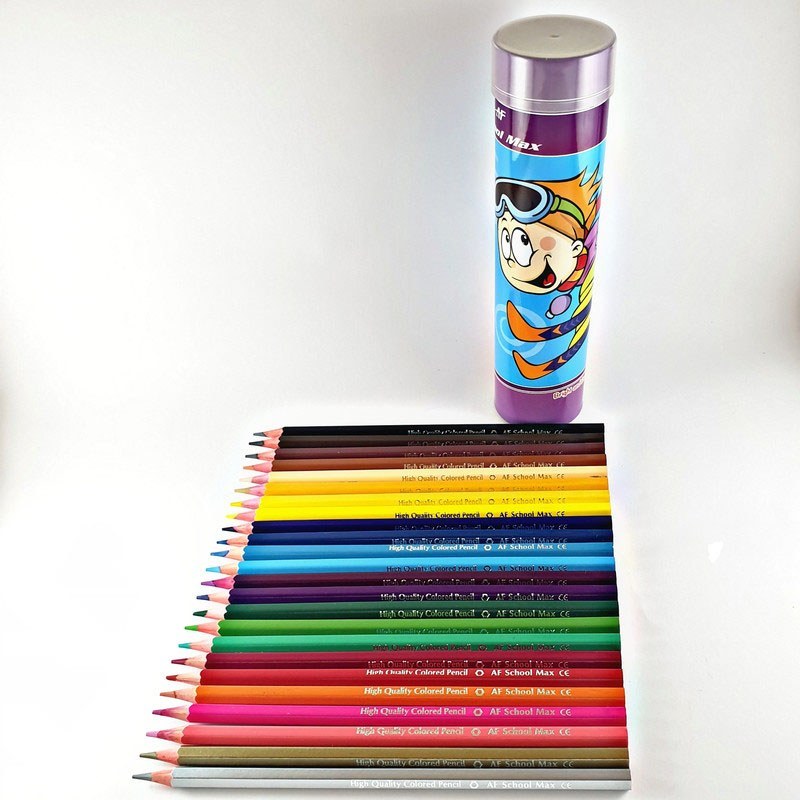 مدادرنگی 12 رنگ رنگ اسکول مکس استوانه ای فلزی کد 6926650300
