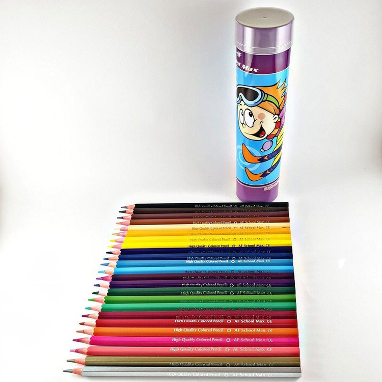 مدادرنگی 12 رنگ رنگ اسکول مکس استوانه ای فلزی کد 6926650300