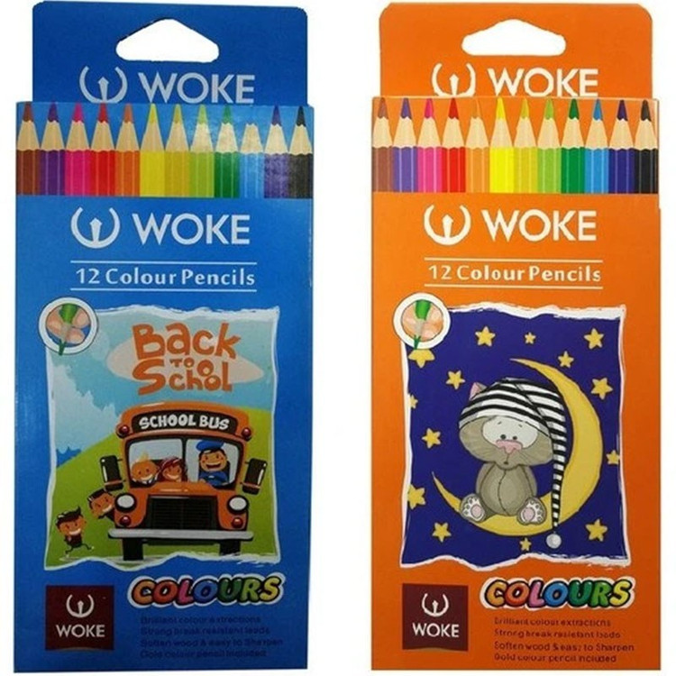 مداد رنگی 12 رنگ جعبه مقوا ووک WOKE کد26650200024