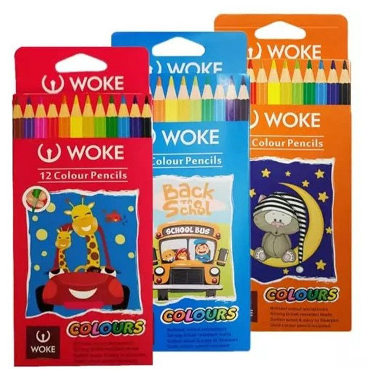 مداد رنگی 12 رنگ جعبه مقوا ووک WOKE کد26650200024