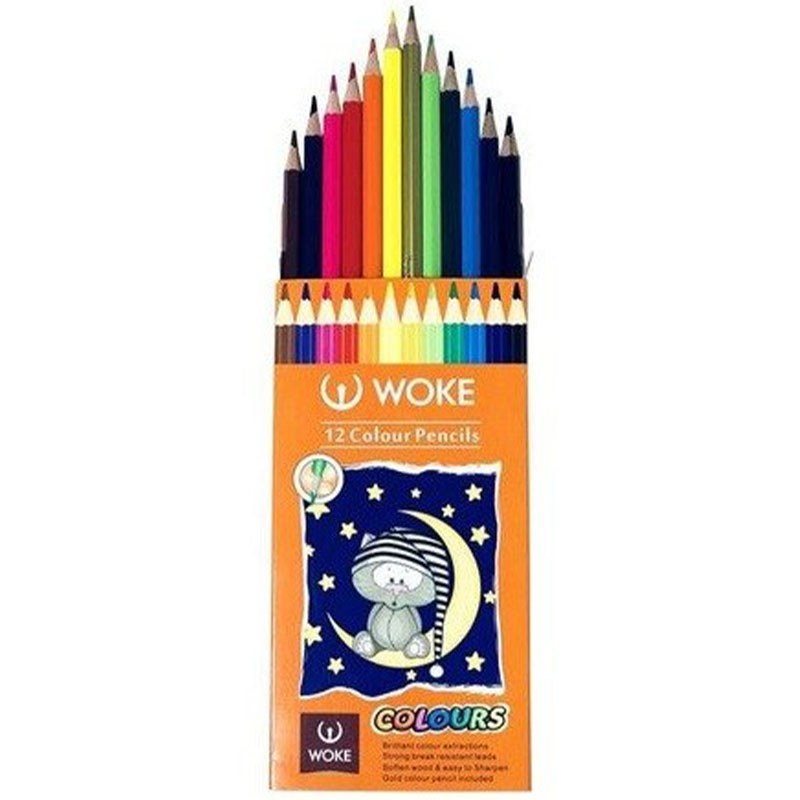 مداد رنگی 12 رنگ جعبه مقوا ووک WOKE کد26650200024