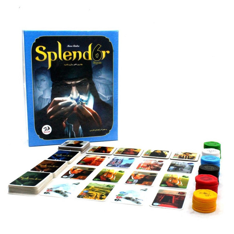 بازی فکری اسپلندور 6 نفره کهربا splendor جعبه ابی کد