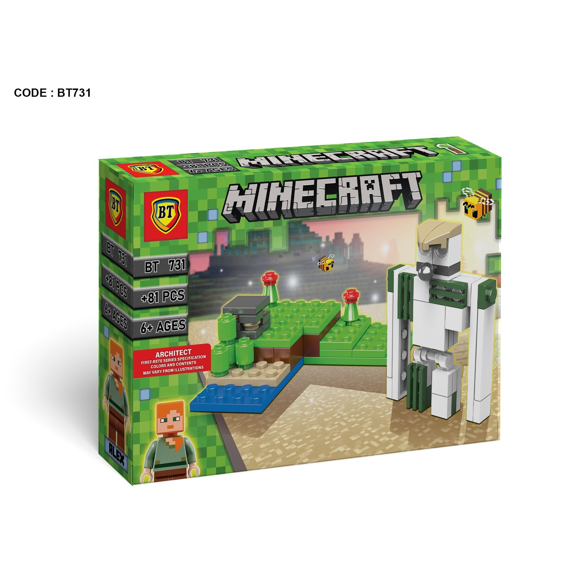 لگو ماینکرافت به همراه ادمک 81 قطعه کد BT731 شماره 1 - کد 731 LEGO