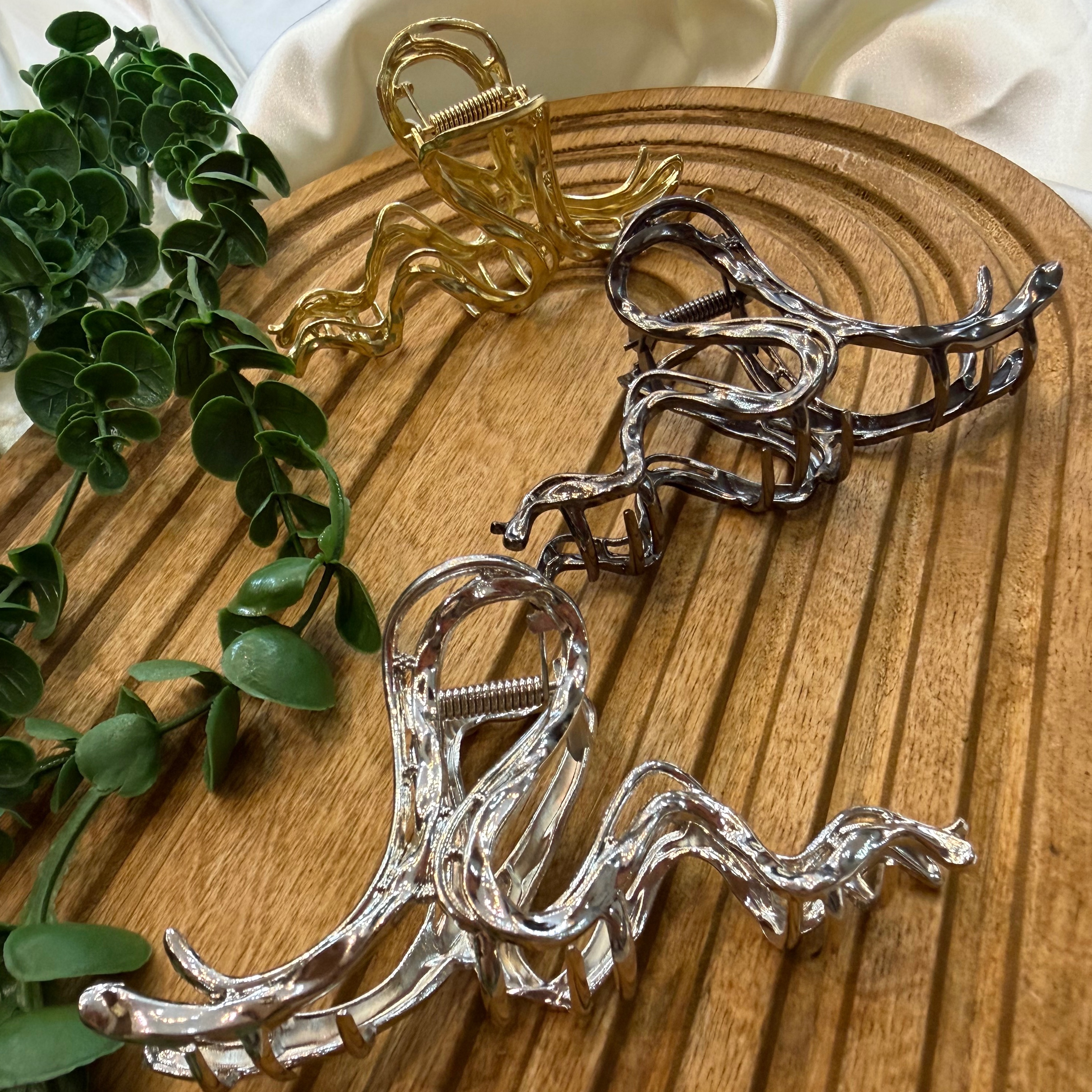 گیره مو فلزی گل پیچک موج دار ( کلیپس مو ) کد 5207