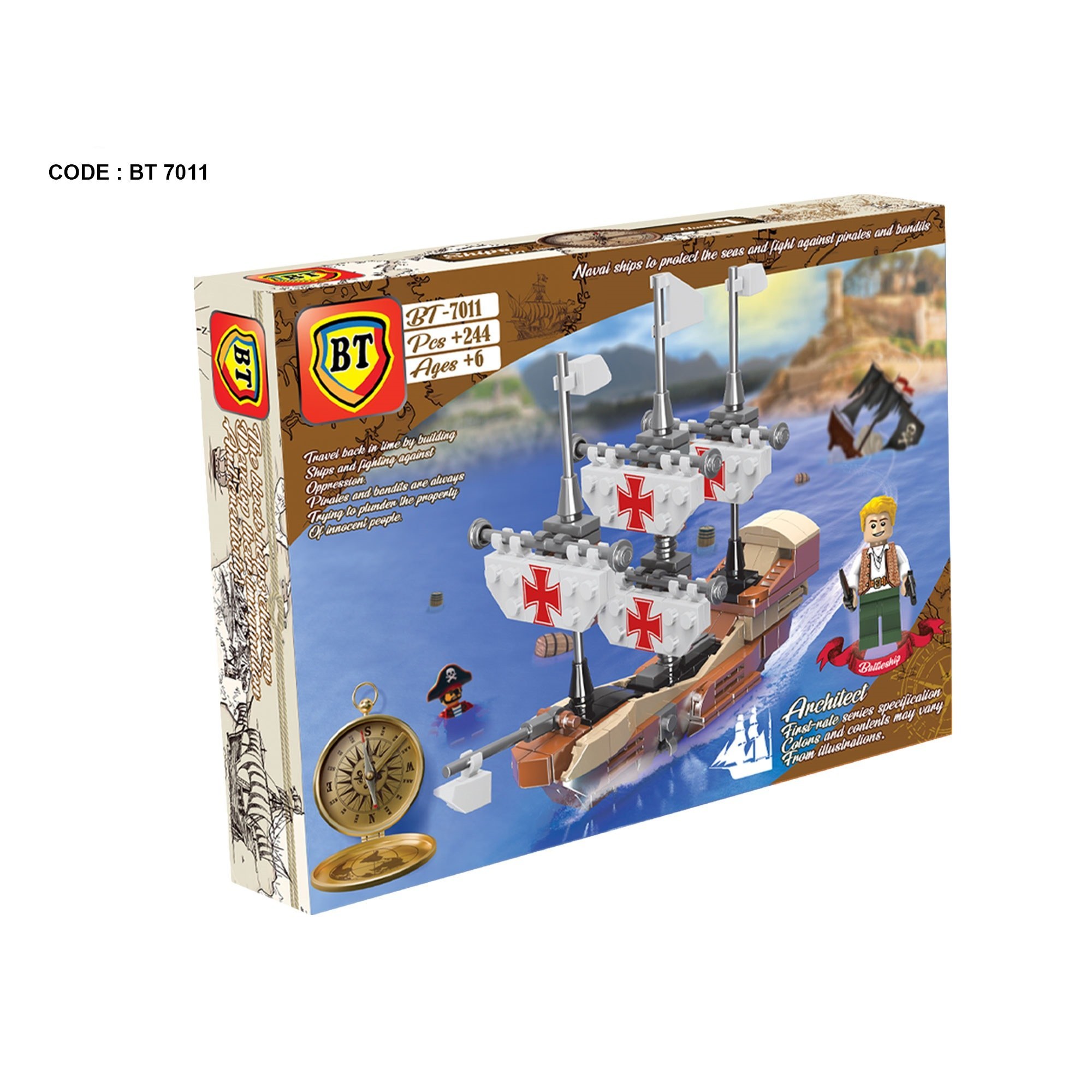 لگو کشتی دزدان دریایی کاراییب 244 قطعه BT-7011 شماره 1 LEGO