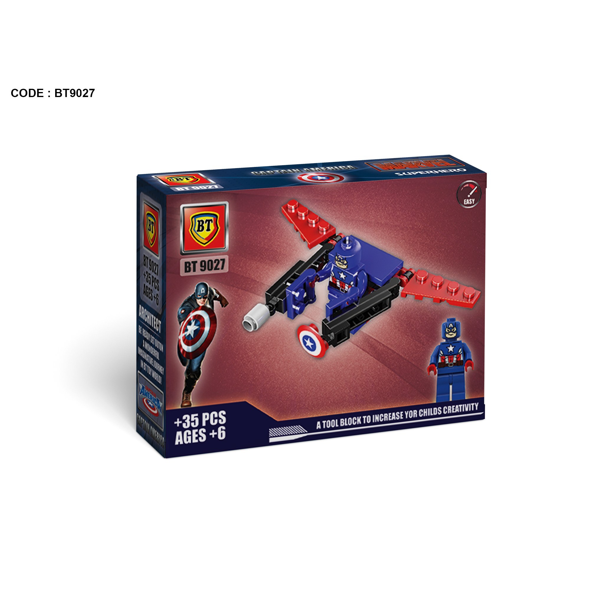 لگو کاپیتان آمریکا همراه سفینه مارول 35 قطعه LEGO BT9027