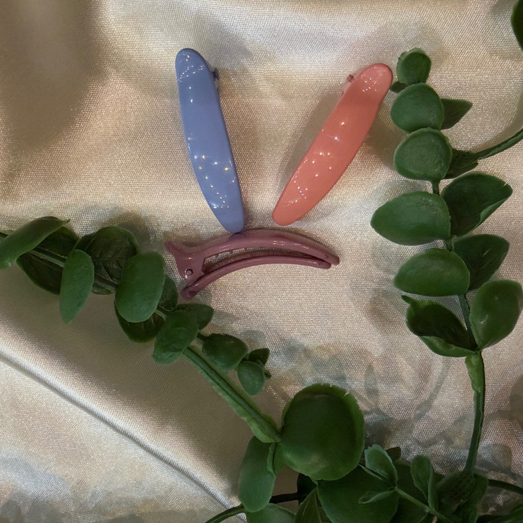 گیره مو انبری حلالی درجه یک پاستیلی پلاستیکی بسته 3 عددی کد 129260006 اکسسوری