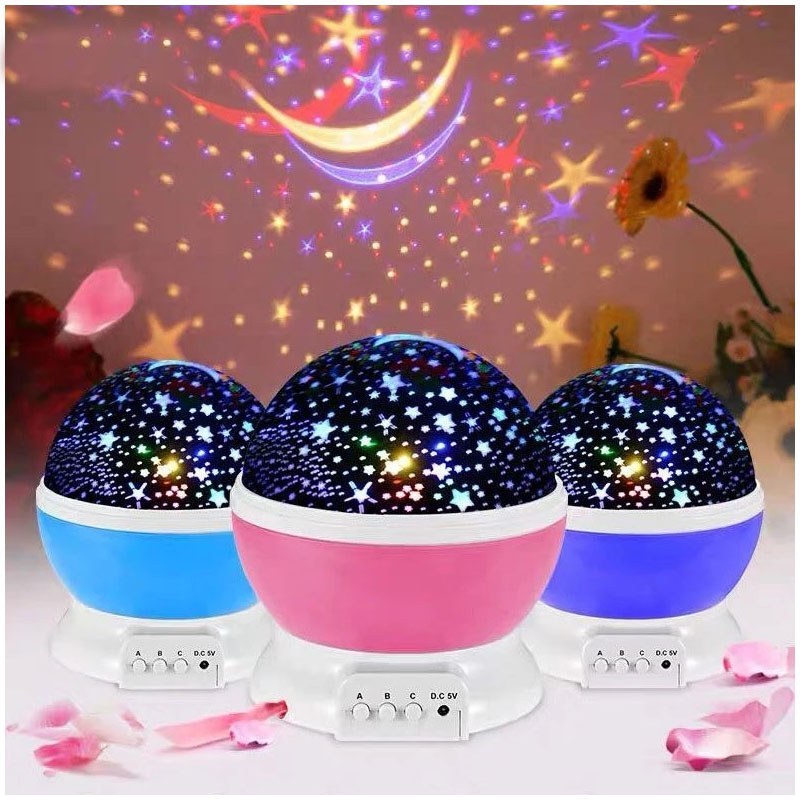 چراغ خواب ماه و ستاره رقص نور دار گردان star master کد4851