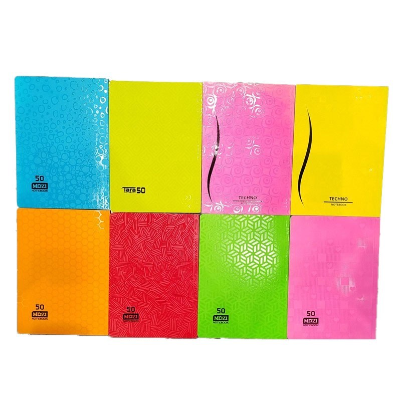 دفتر 50 برگ چسبی تک رنگ موزی- تکنو-تارا