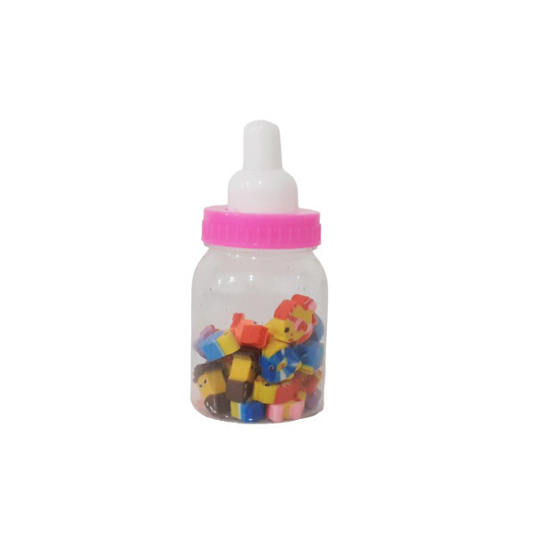 پاک کن مدل شیشه شیر طرح حیوانات بسته 20 عددی مدل 2
