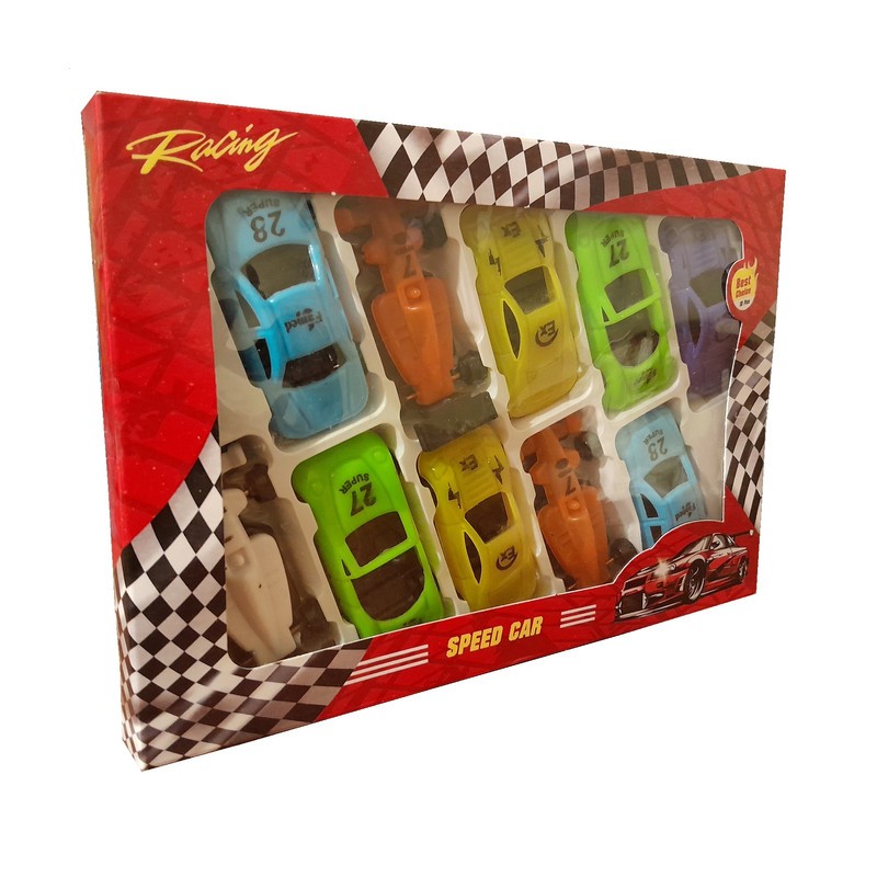 ماشین بازی مدل speed car racing بسته 10 عددی اسپید کار