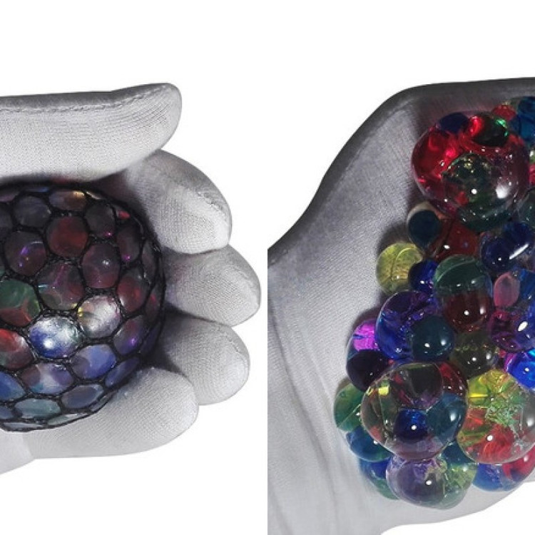 توپ بازی ضد استرس مدل Gel Bullets Mesh Squish Ball میشبال دانه اناری