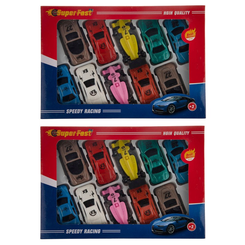 ماشین بازی سوپر فست مدل speedy racing دو بسته 10 عددی اسپید کار