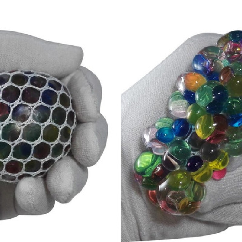 توپ بازی ضد استرس مدل Gel Bullets White Mesh Squish Ball میشبال توری