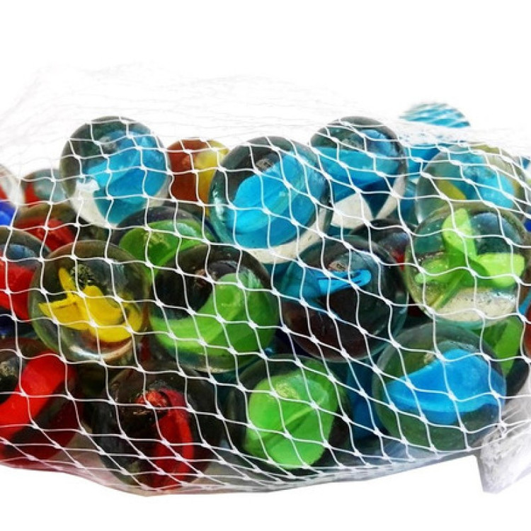 تیله شیشه ای گلدونه مدل سه پر چندرنگ بسته 100 عددی کد1