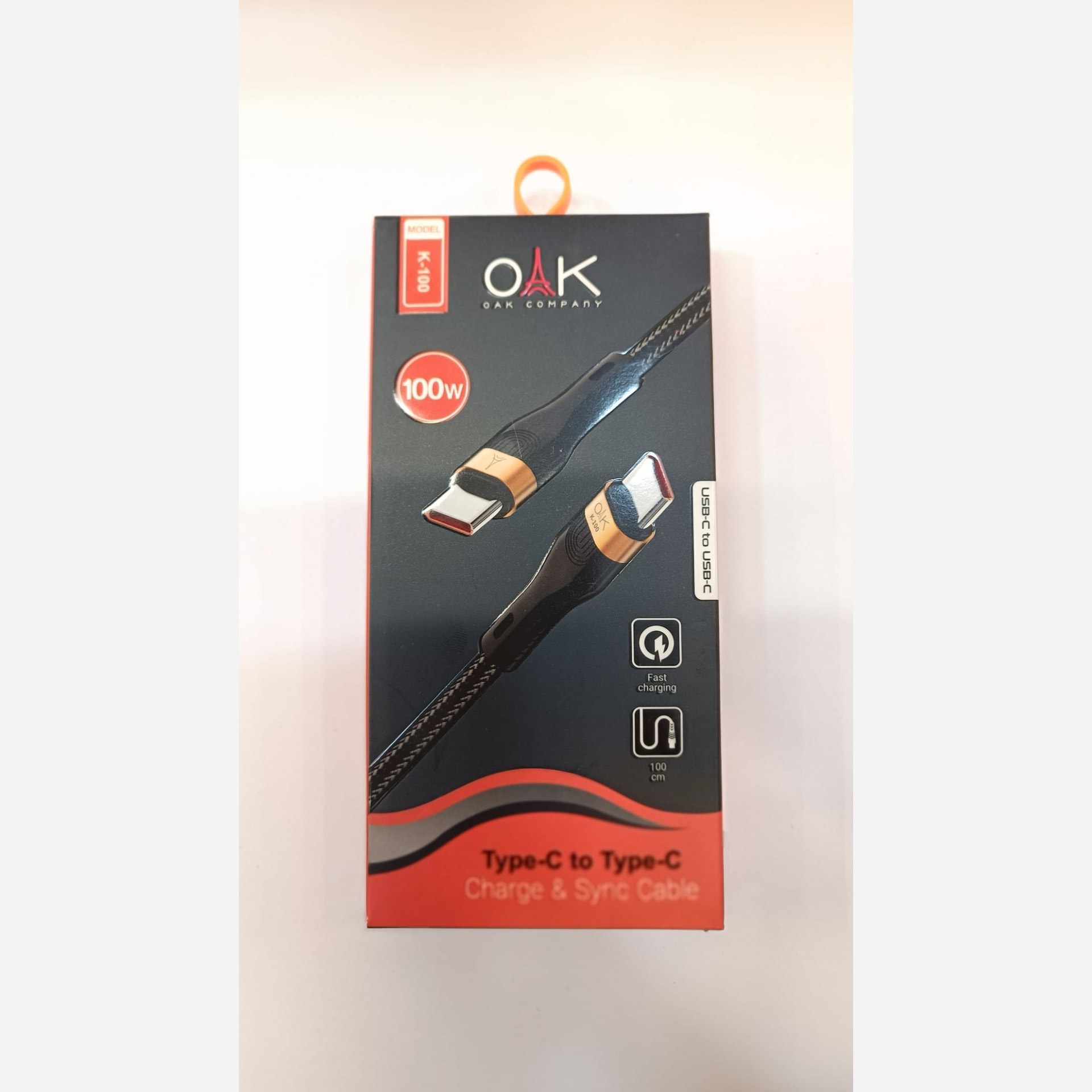 کابل فست شارژ مدل دو سر تایپ سی اواک کد K100