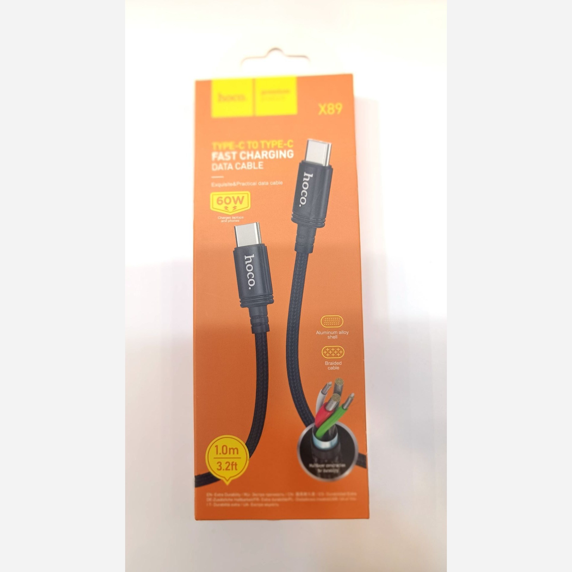 کابل فست شارژ دو سر تایپ سی  X89 HOCO مدل 60 وات