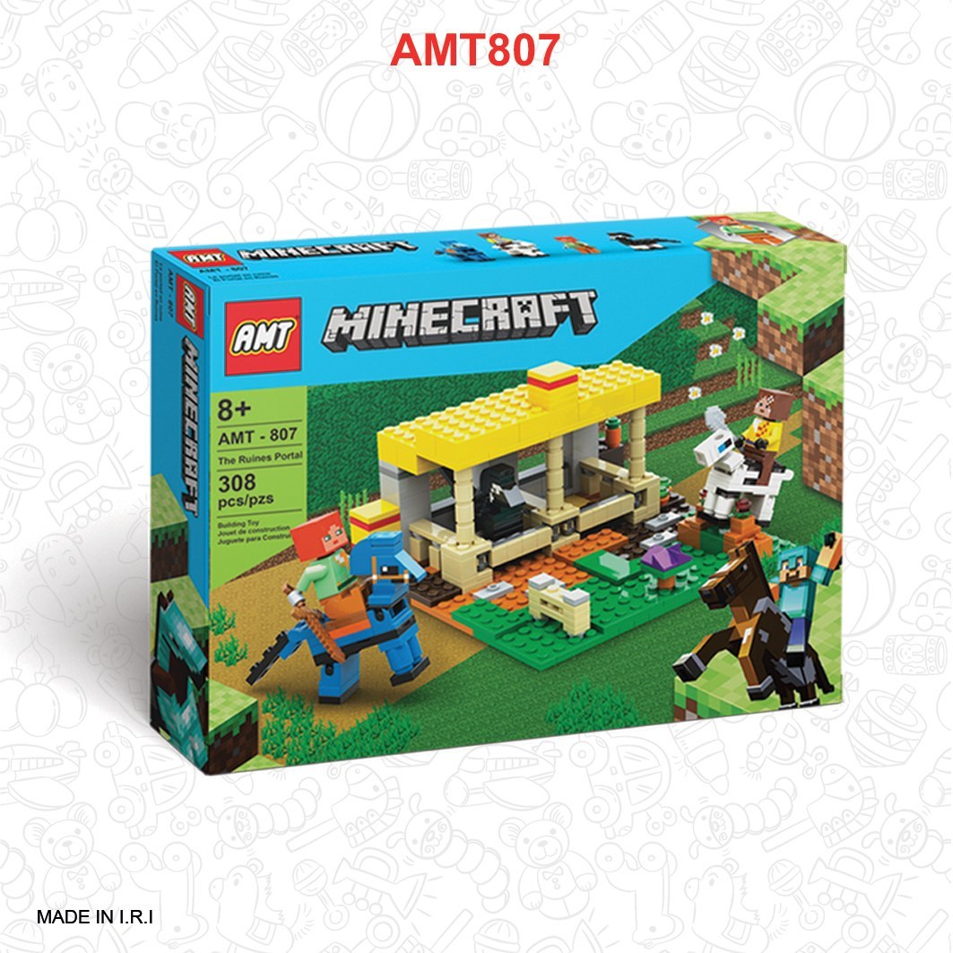 لگو ساختنی ماینکرافت اصطبل اسب مدل 308 قطعه AMT807 کد 807807