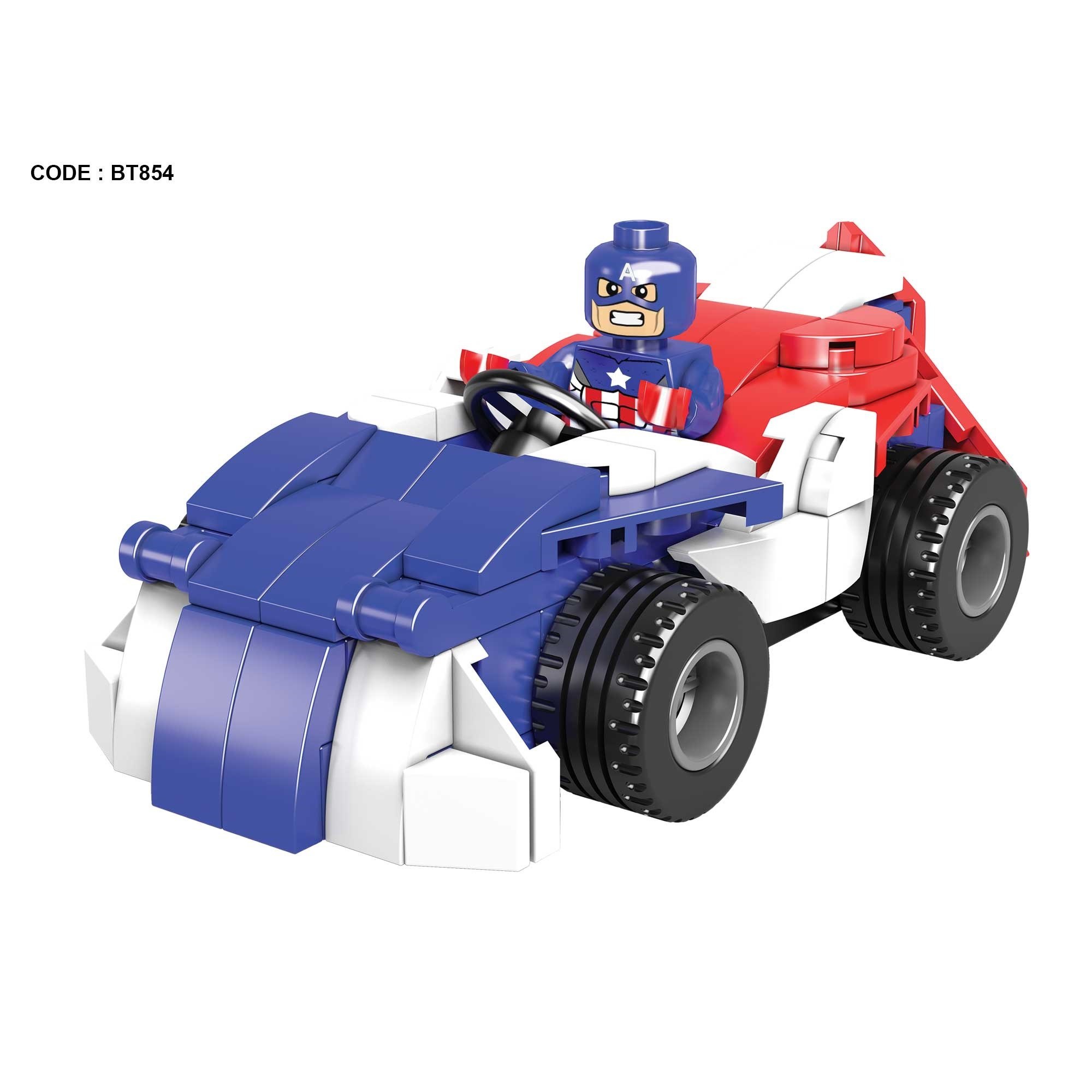 لگو تبدیل شونده کاپیتان آمریکا دوحالته ماشین و ربات 199 قطعه کد BT854 شماره 4 مارول LEGO
