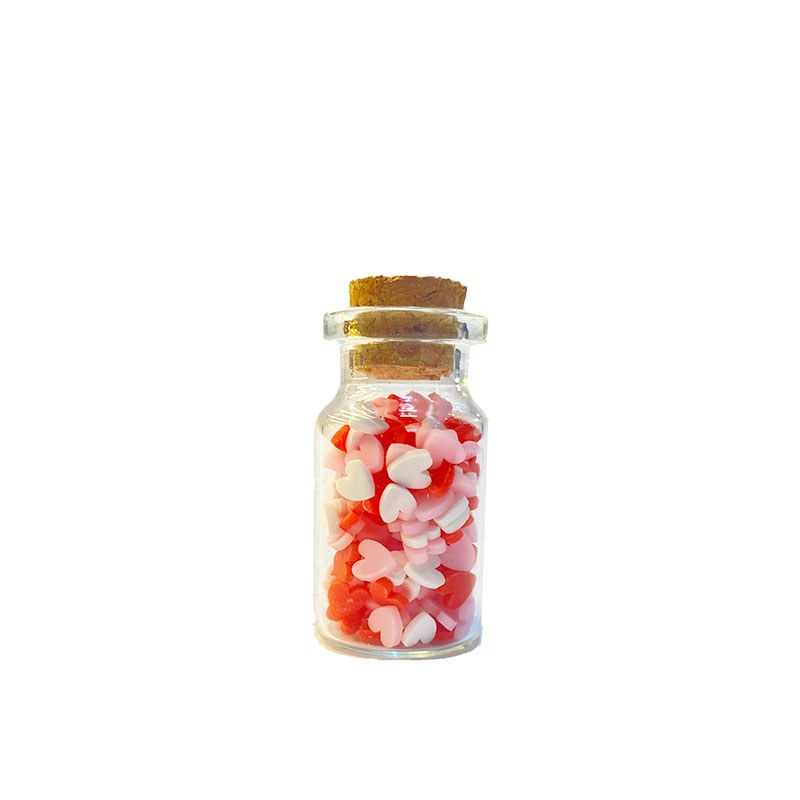 فیمو بطری شیشه چوب پنبه ای دار طرح قلبی مخصوص تزئینات