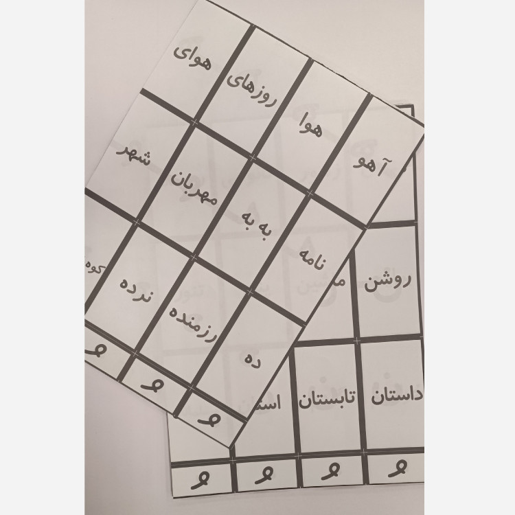 بانک فلش کارت الفبا جامع صامت و مصوت ترکیب و کلمه سازی