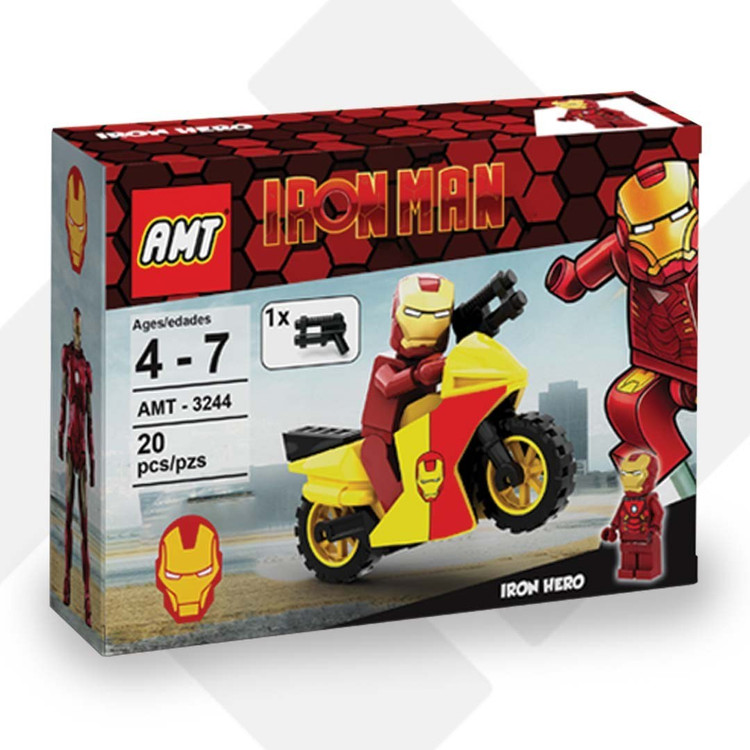 لگو آدمک مینی فیگور همراه موتور AMT 3242-45 LEGO مرد عنکبوتی بتمن آیرون من کاپتان آمریکا مرد آهنی