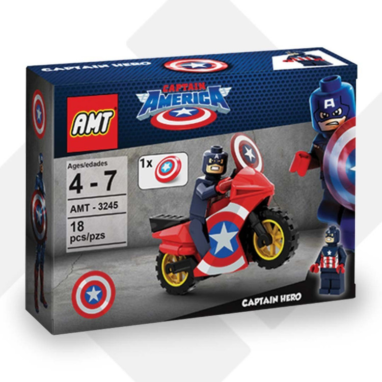 لگو آدمک مینی فیگور همراه موتور AMT 3242-45 LEGO مرد عنکبوتی بتمن آیرون من کاپتان آمریکا مرد آهنی