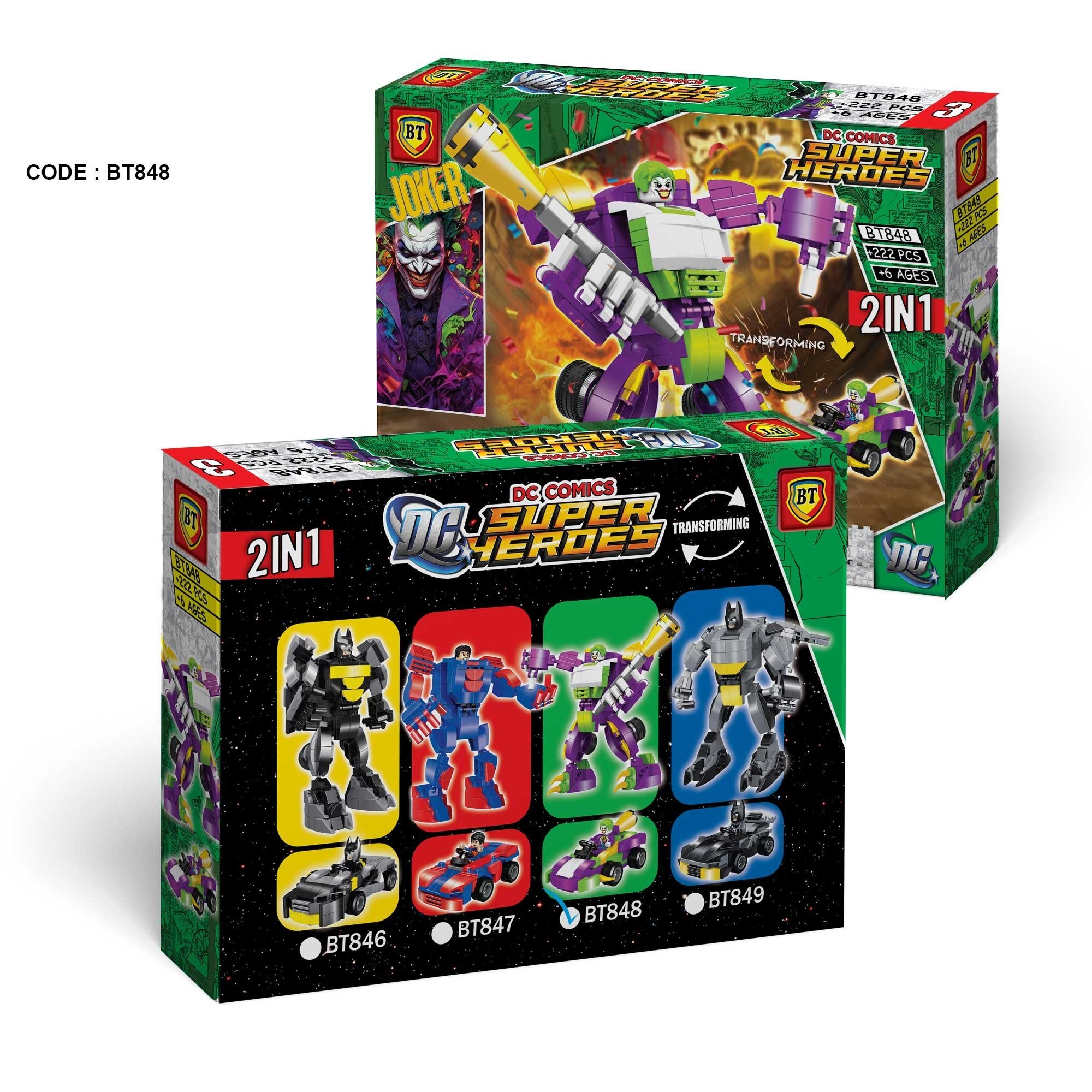 لگو تبدیل شونده جوکر دوحالته ماشین و ربات 222 قطعه کد BT848 شماره 3 دی سی LEGO