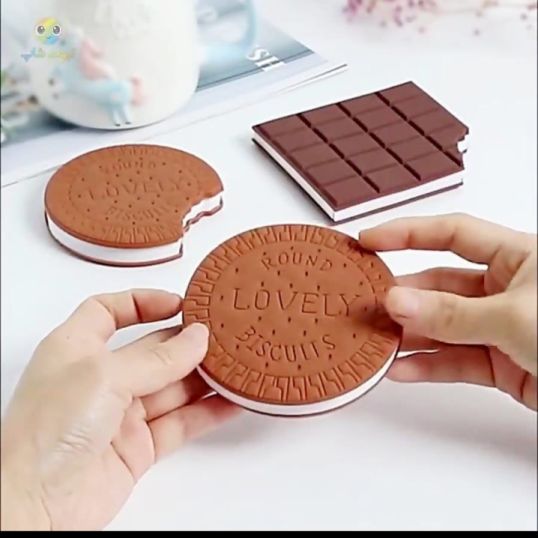 یادداشت فانتزی جلد سیلیکونی مدل بیسکویت یا شکلات