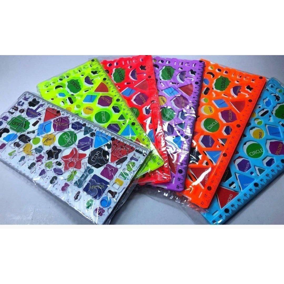 بسته 2عددی خط کش دوقلوی ژله ای نشکن شابلون دار کد 1047