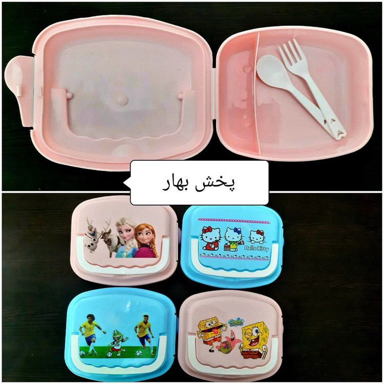 ظرف غذا صندوقی همراه قاشق و چنگال سر حد پلاست کد 5461
