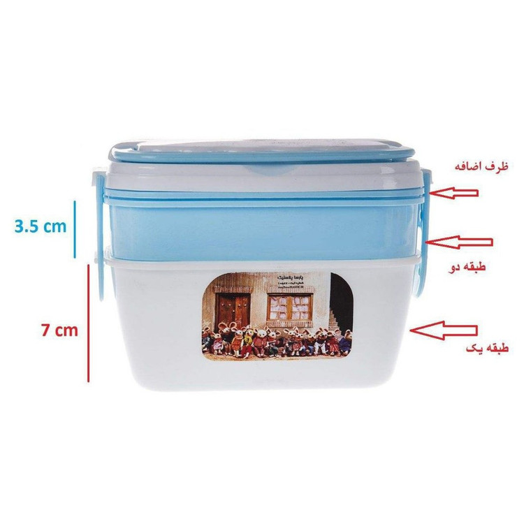 ظرف غذا سه طبقه فانتزی درب چاپی پارسا پلاست دخترانه و پسرانه کد 5448