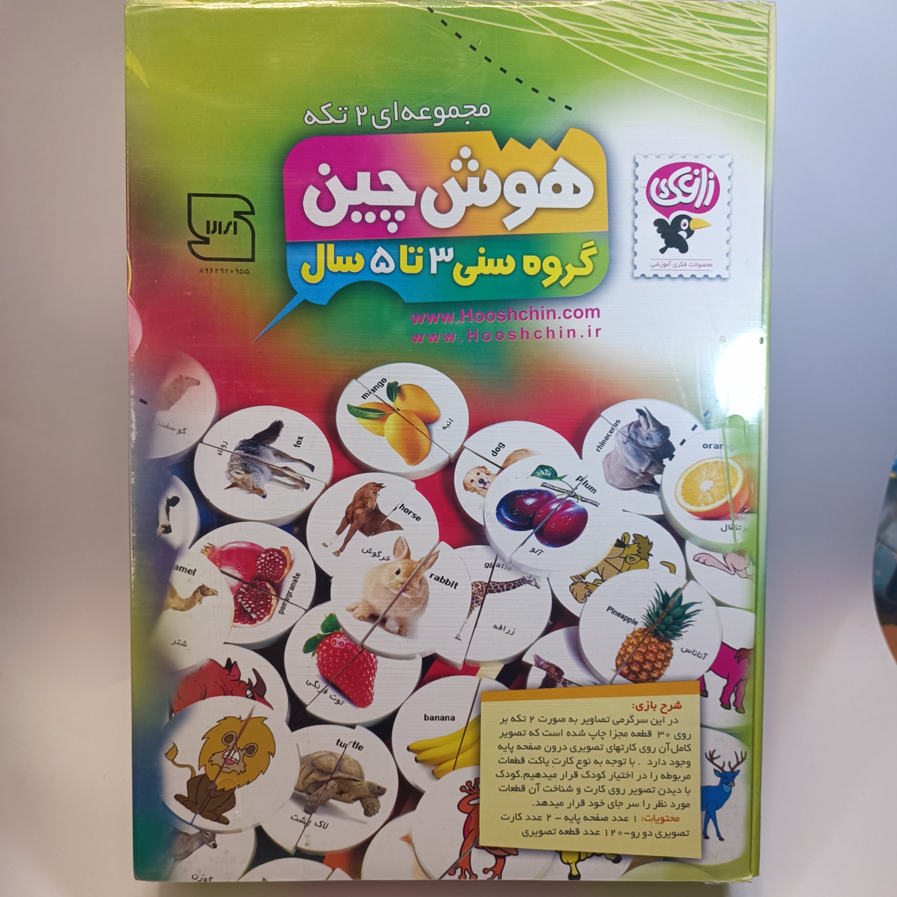 هوش چین مجموعه دو تکه گروه سنی 3 تا 5 سال بازی فکری زاغک کد 3179