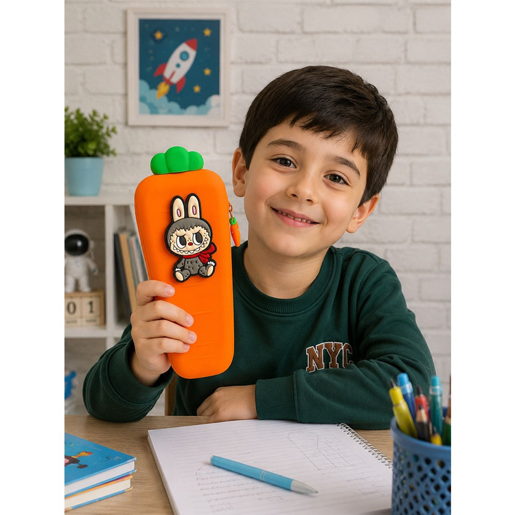 جامدادی سیلیکونی هویج طرح لبوبو کد 6267739654582